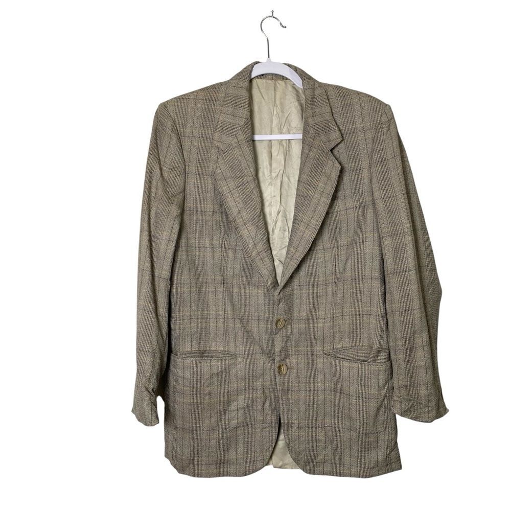 Vintage Chaps Ralph Lauren Silk/Wool Blend Plaid Blazer Men's Size Small